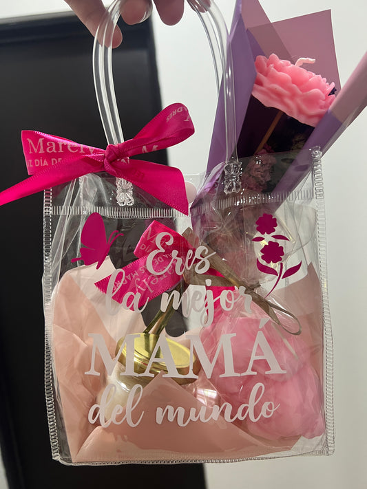 Bolsa regalo día de las madres con velas